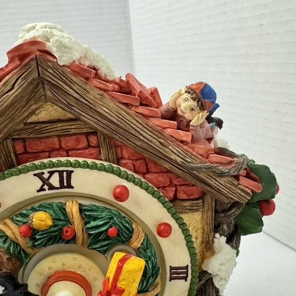Adorno Animated Christmas Clock Music Box Vintage Plays White Christmas - Picture 2 of 10